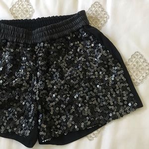 Cut25 Yigal Azrouel Black Sequin Silk Shorts 0
